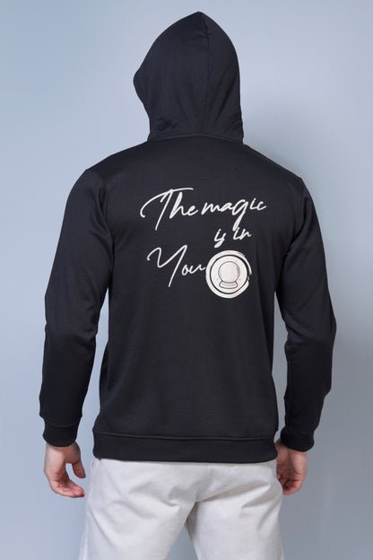 The Magic Printed Black Hoodie Hoodies Maxzone Clothing